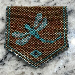 Handmade Seed Bead Dragonfly Pendant